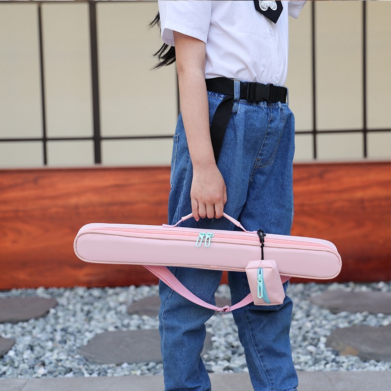 Ranloesa儿童笛子包竹笛包初学单支装加厚轻便便携可背可提乐器包 粉色 单支装60cm