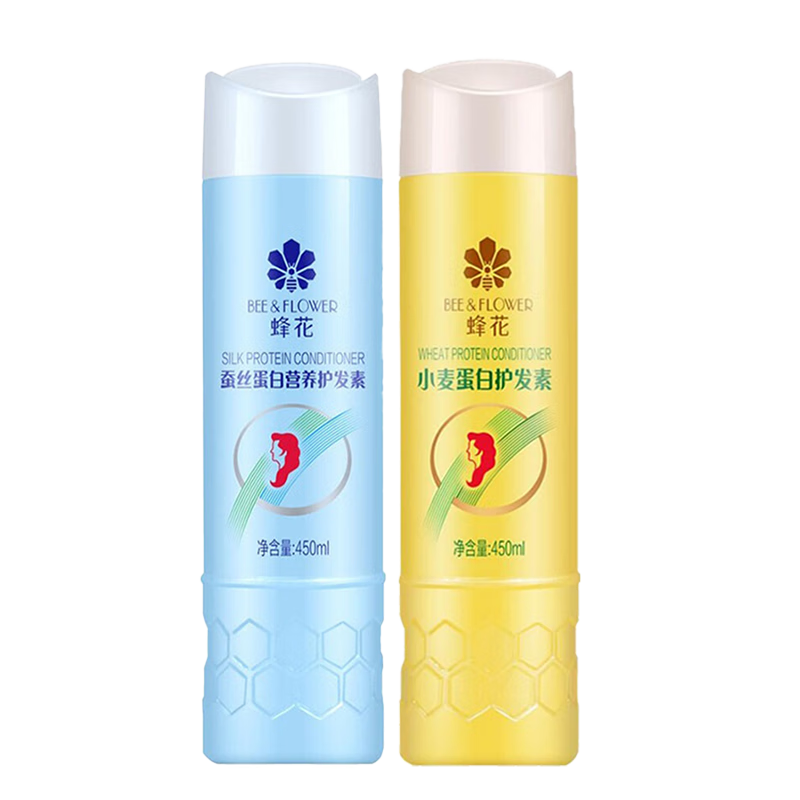 蜂花（BEE&FLOWER）护发素润发乳 小麦+蚕丝蛋白 450ml*2瓶