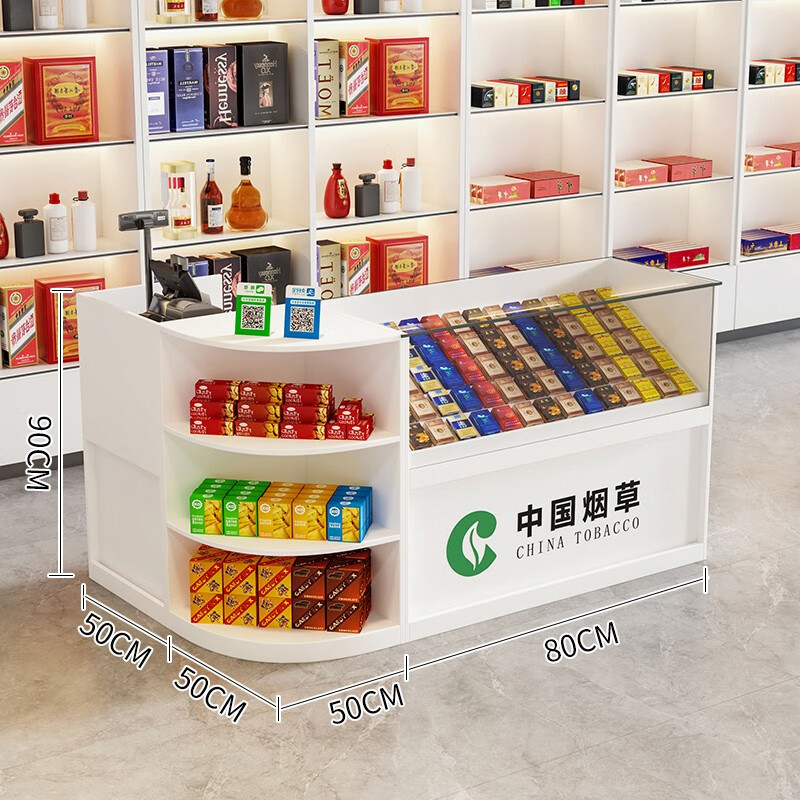 烟柜烟架收银台展柜烟台一体展示柜玻璃组合便利店小卖铺烟柜 白收银+转角+80烟柜使用感如何?