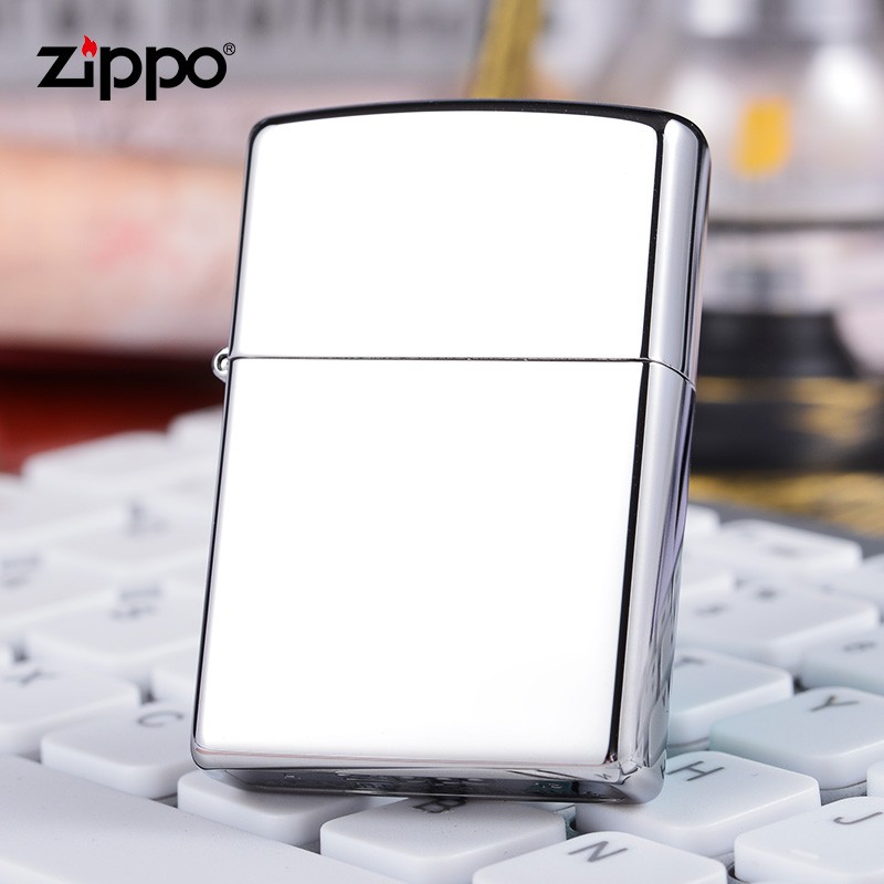 zippo 煤油防风打火机 之宝白冰镜面经典打火机支持刻字 250系列 不带
