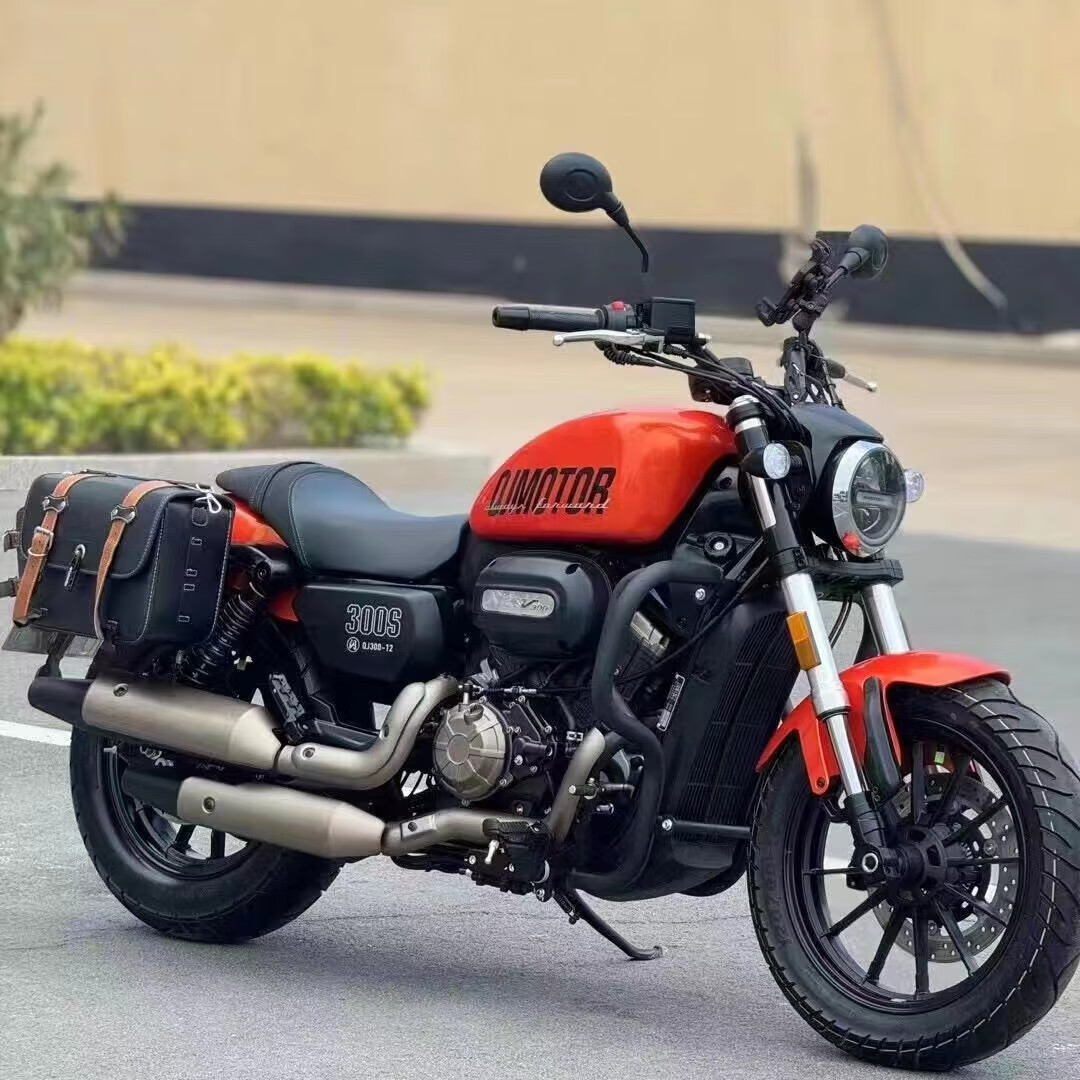 小忍錢江閃300S復(fù)古太子摩托車奔達(dá)金吉拉灰石300V缸哈雷復(fù)古巡航機(jī)車 橙色