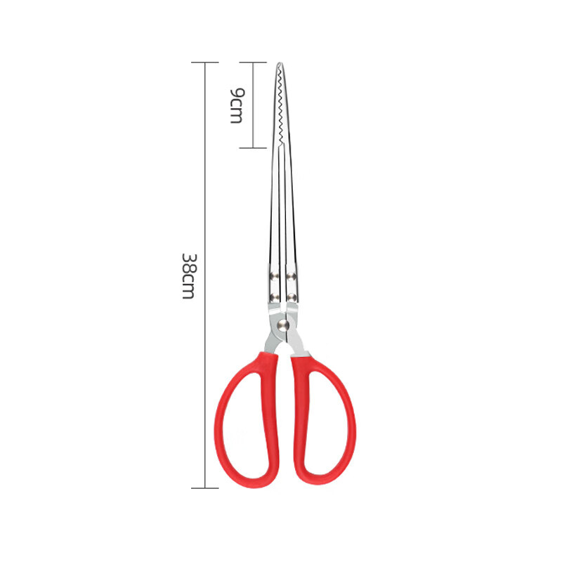 曦牛不锈钢泥鳅黄鳝长鱼夹螃蟹夹子钳子赶海加厚防滑鳝鱼抓鱼工具神器 不锈钢直口38CM