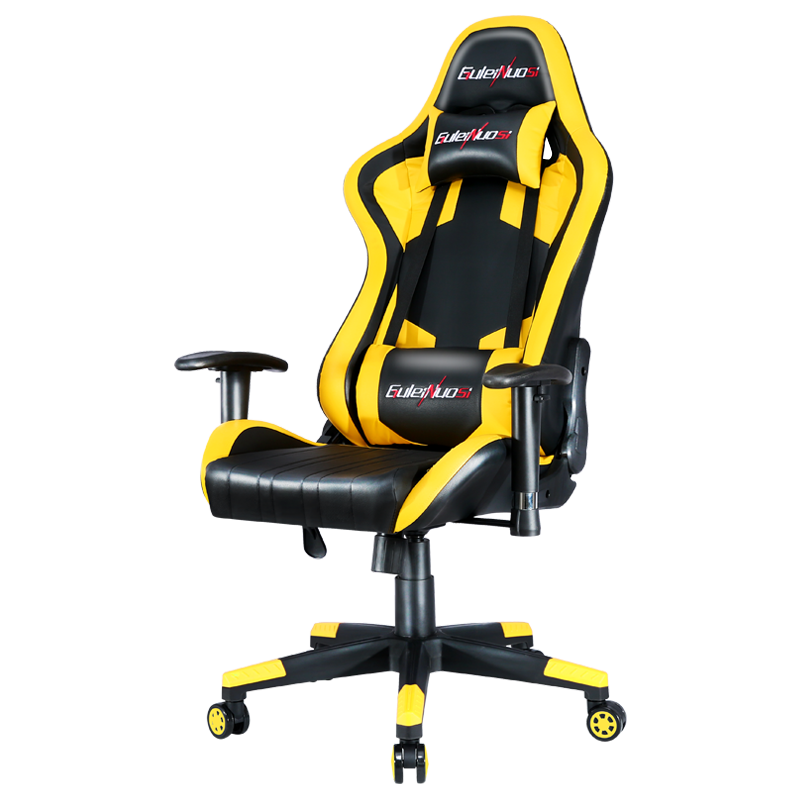 古雷诺斯 电竞椅 游戏椅子一体电脑椅家用办公人体工学lol吃鸡主播可躺靠背转椅座椅竞技椅升降扶手 N218-03-竞技黄