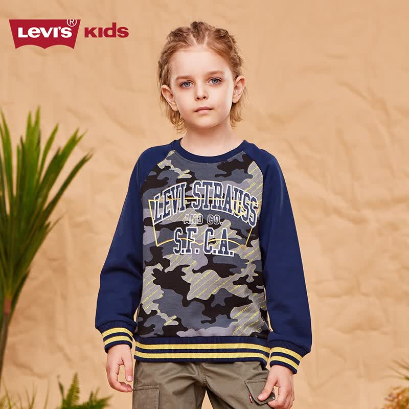 Levi's李维斯童装 春季新款男童卫衣长袖洋气儿童上衣宽松潮 深靛蓝 120/60(6)高性价比高么？