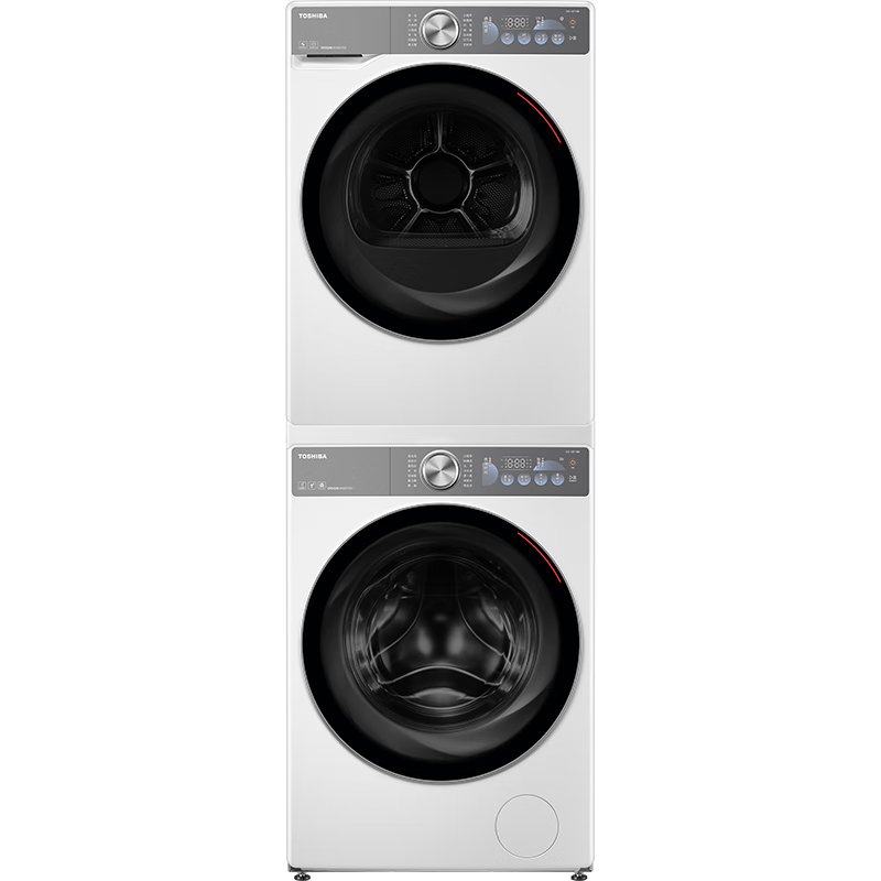618预售、plus会员：东芝 玉兔2.0智投洗烘套装 DG-10T19BI+T19B 10KG滚筒洗衣机+变频热泵烘干机 