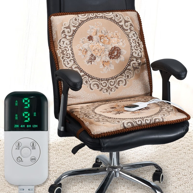 彩闰电热垫加热坐垫办公室发热椅垫小电热毯褥子插电式调温电暖垫 47X90CM智能暖身垫-咖色