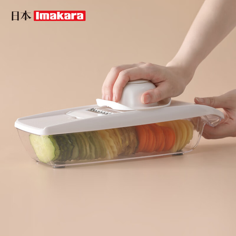 Imakara日本刨丝器土豆丝切菜刮丝切丝刨丝刀土豆片切片机厨房刨子神器 多功能切菜刨丝器-长方形