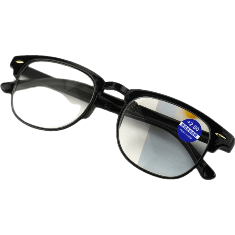 复古折叠男女老花镜防蓝光老花眼镜便携超轻老人远视镜 亮黑色框 +100度