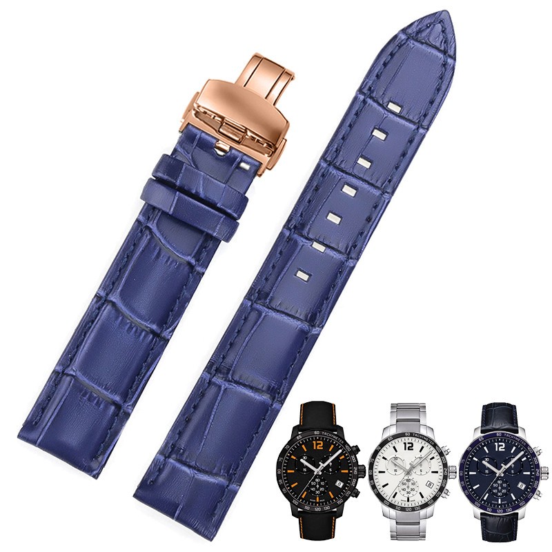 适用天梭1853时捷t095真皮手表带男t095.410.417.