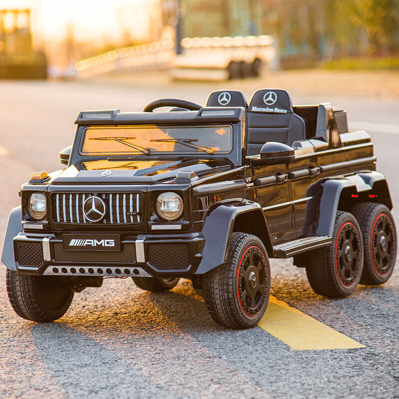 弘启博奔驰儿童电动车四轮六驱遥控越野小孩充电婴儿玩具可坐大人