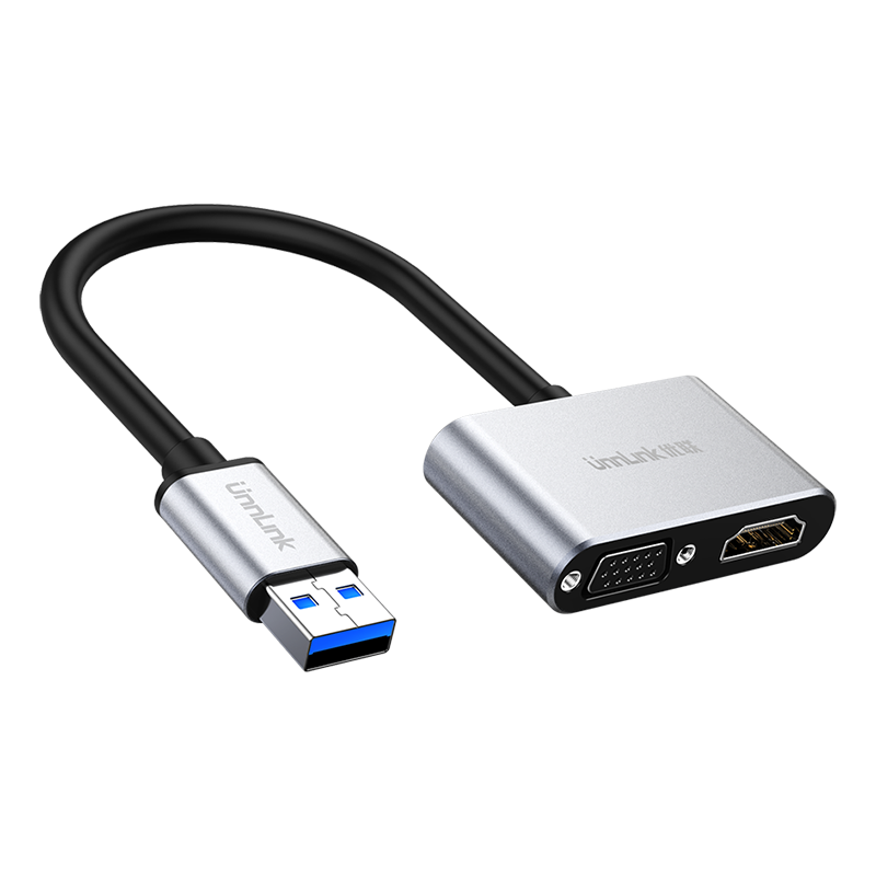 優(yōu)聯(lián) USB轉(zhuǎn)HDMI轉(zhuǎn)換器筆記本外置顯卡USB3.0同屏復(fù)制擴(kuò)展顯卡多顯示器VGA轉(zhuǎn)接頭 USB轉(zhuǎn)HDMI轉(zhuǎn)換器 （合金殼單接口1080p）