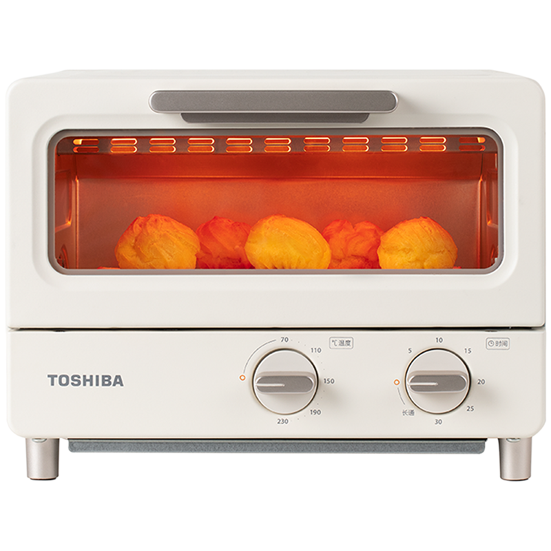东芝（TOSHIBA）电烤箱 家用多功能小型烤箱 机械式网红迷你 8升烘焙  ET-TD7080