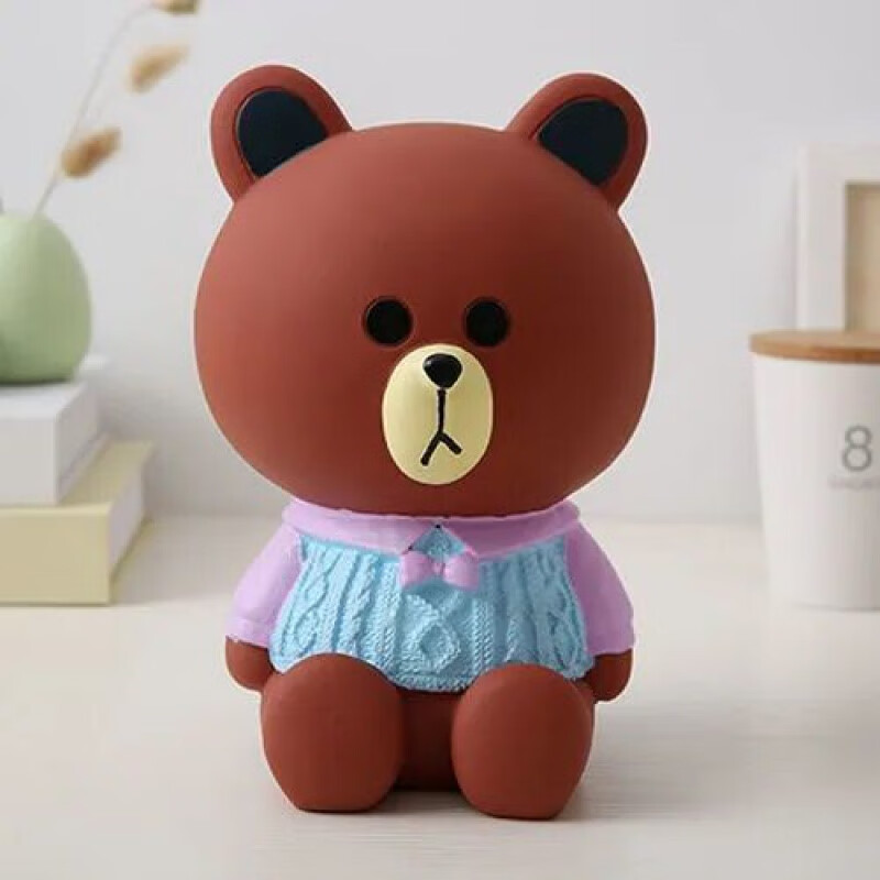 可爱布朗熊儿童防摔存钱罐储蓄罐男孩女生成人创意网红储钱罐礼物