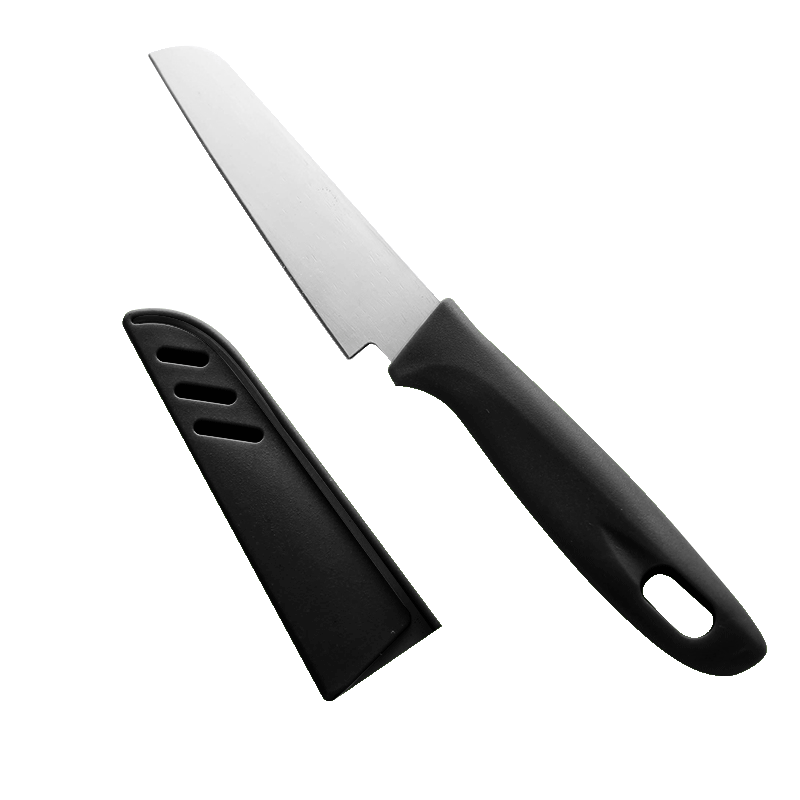 不锈钢小水果刀搭配刀套切片刀削皮器多种颜色搭配刀具 水果刀(黑色)