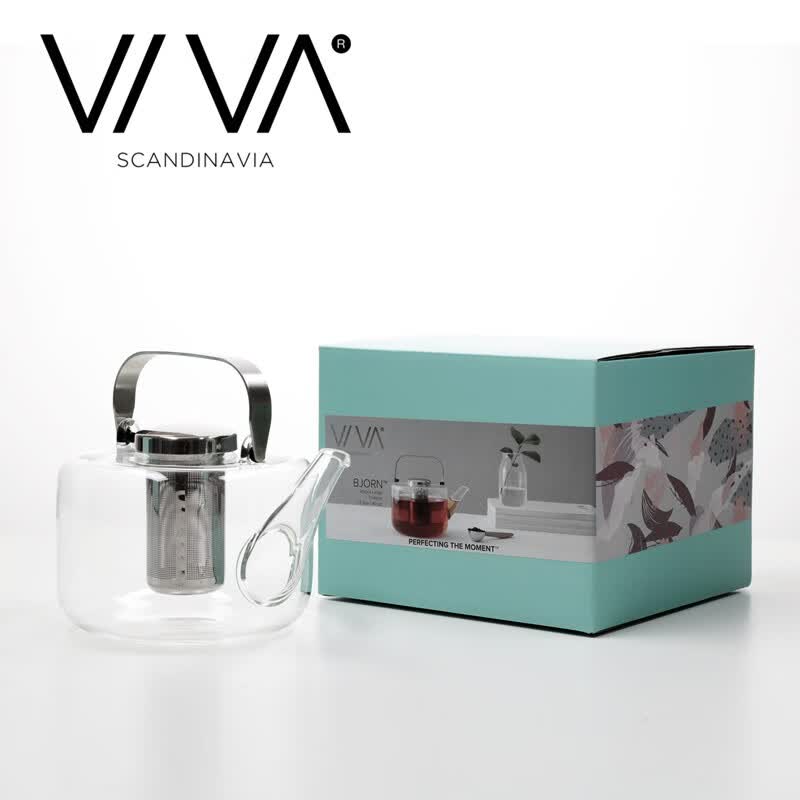 VIVA scandinavia 耐热玻璃茶壶可加热泡茶壶水壶大号耐热沏茶壶带过滤花茶茶具 小熊大号单壶1只 1.2L【V37901】