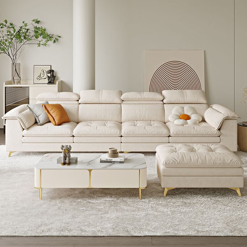 北欧牛奶绒沙发现代简约客厅奶油风格云朵直排式布 单人 双人 贵妃位