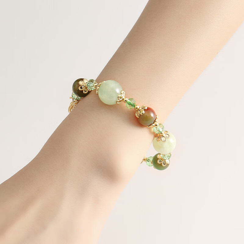 璀福银楼葡萄石手串【一鹿有你】水晶手链天然玛瑙麋鹿串珠圣诞节