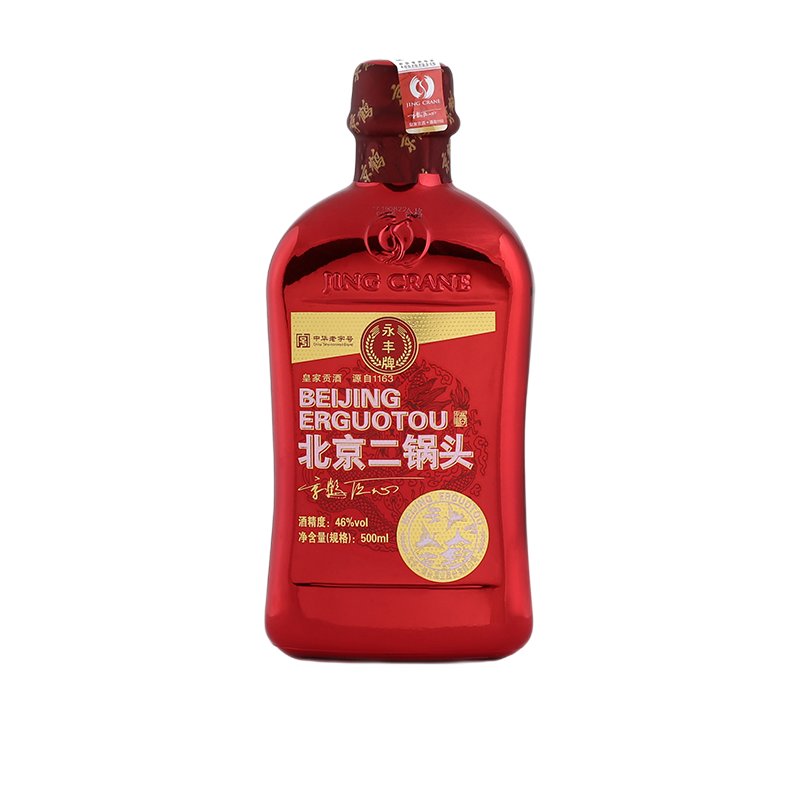 永丰牌 北京二锅头白酒 京鹤匠心中国红 46度500ml清香型 六瓶装(整箱