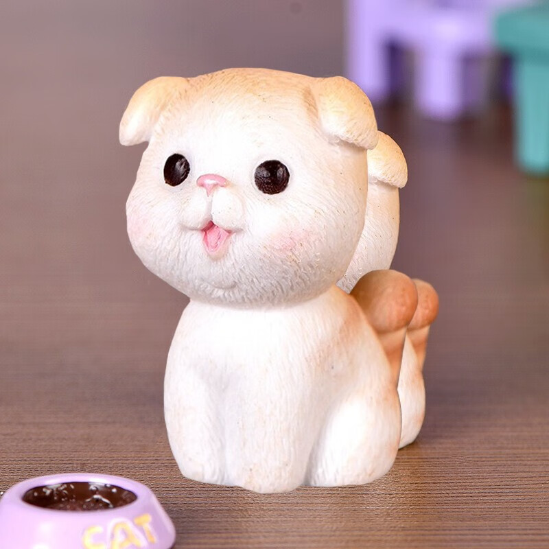 叕二叕 diy微景观小猫咪宠物摆件卡通可爱萌 坐姿猫(黄色)