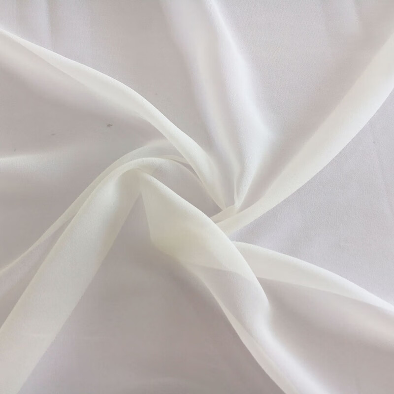 纯色乔其纱布料  8姆米桑蚕丝轻薄飘逸软纱料长裙丝巾diy面料 本白色1