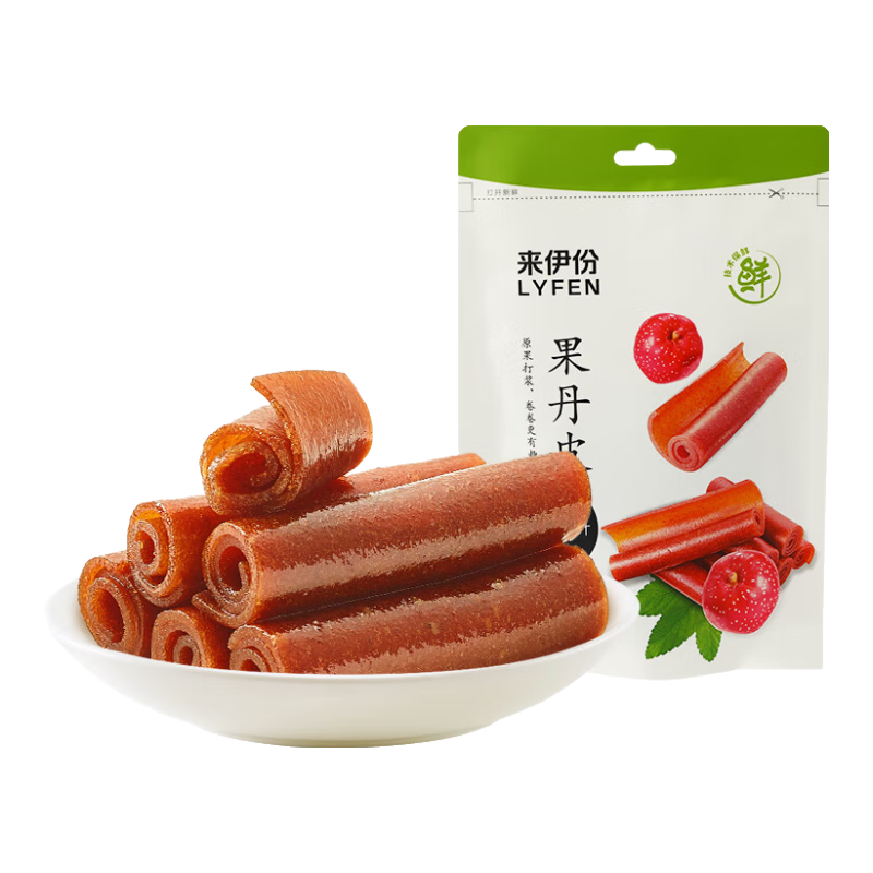 来伊份果丹皮125g 山楂卷蜜饯果干果片儿童怀旧零食酸甜办公室小吃