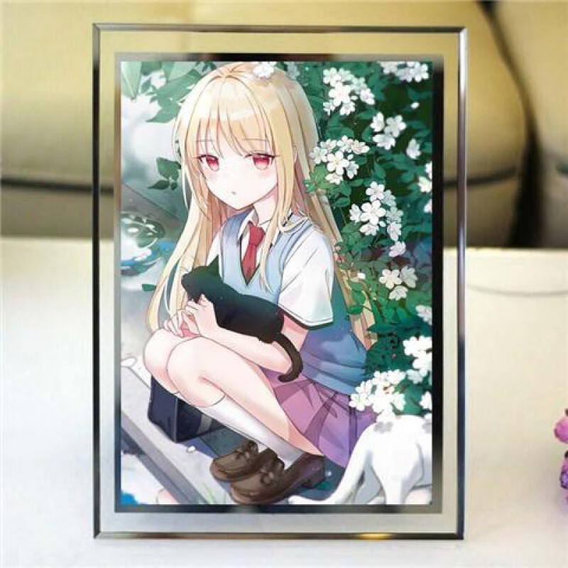 vieruodis椎名真白周边樱花庄的宠物女孩神田空太水晶相框玻璃照片