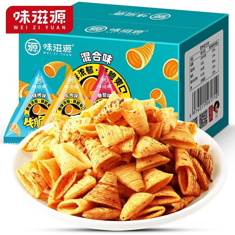 味滋源传统美味小吃 休闲零食下午茶小点心 追剧宅家饱腹代餐美食 牛脆角 混合味约48包500g 1件