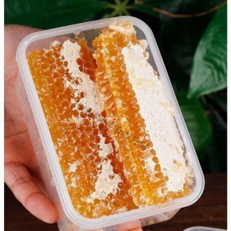 食芳溢蜂蜜巢蜜蜜嚼切割蜂巢盒装农家整块百花切块500嚼着吃冲饮 蜂巢整块成熟切割盒装百花500切