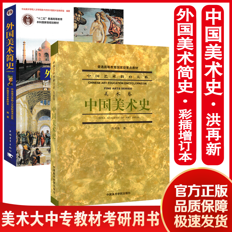 中国美术史(洪再新)外国美术简史(彩插增订本)中外美术史美术学考研美术理论史论基础知识大中专教材