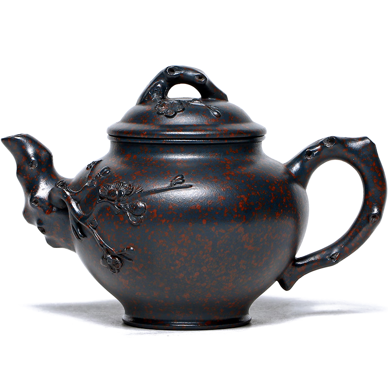 未心 全手工紫砂壶宜兴原矿天翠红砂红泥泥寒梅报春壶250cc 寒梅报春