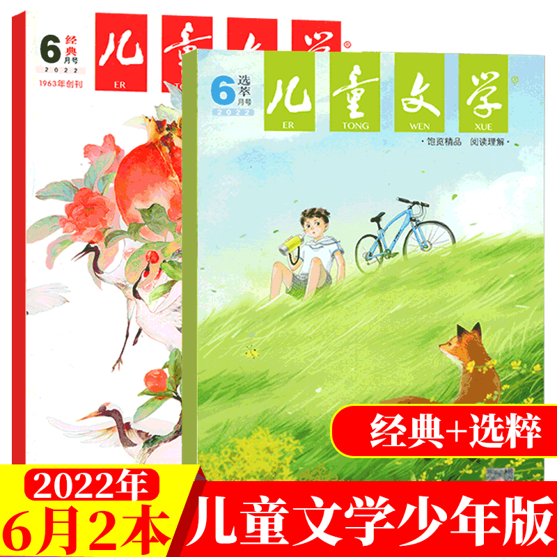 儿童文学杂志少年版 小学高年级初中版 2022年6月 经典+选萃 两本