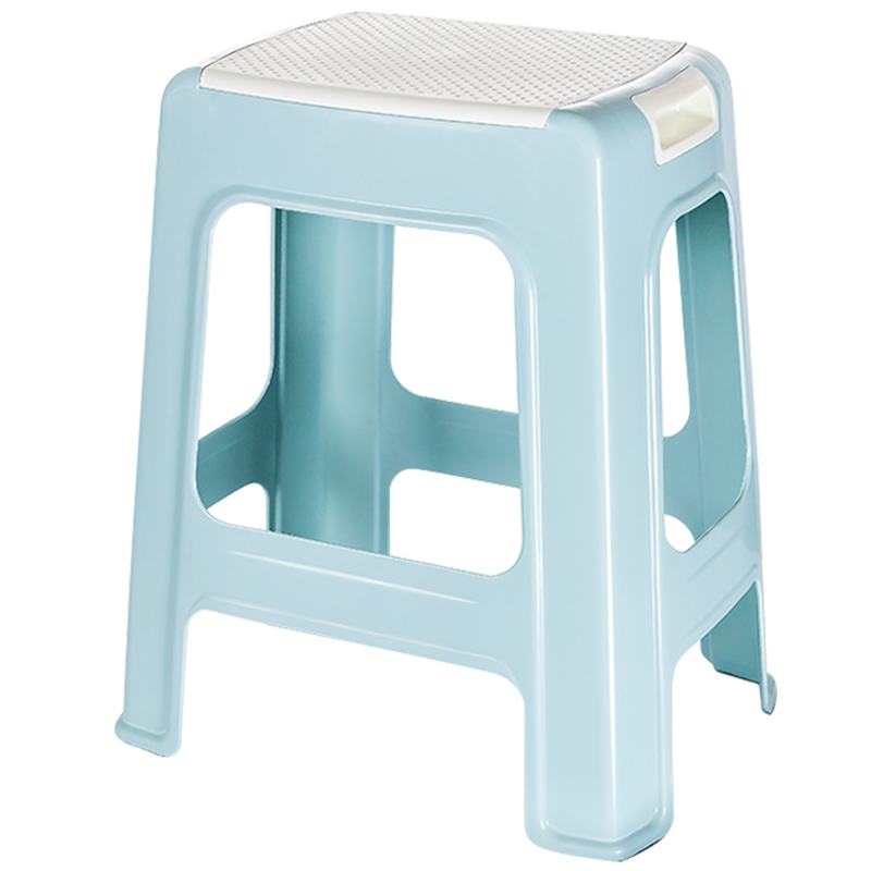 好尔凳子椅子加厚家用板凳客厅厨房塑料凳子带提手登大号北欧蓝1个装