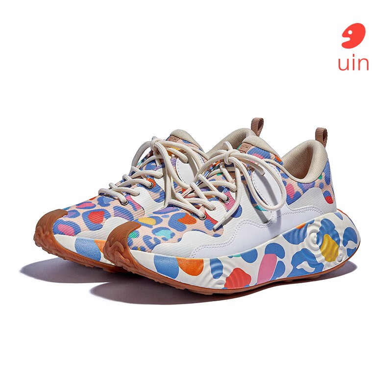 u·in彩绘旅行鞋布拉瓦3厚底鞋休闲鞋耐磨防滑透气网布一脚蹬旅游鞋