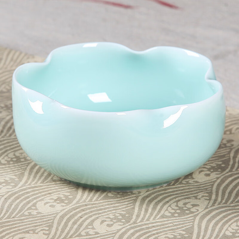 龙泉青瓷茶洗茶海杯洗笔洗折口哥窑冰裂纹陶瓷功夫茶具配件烟灰缸