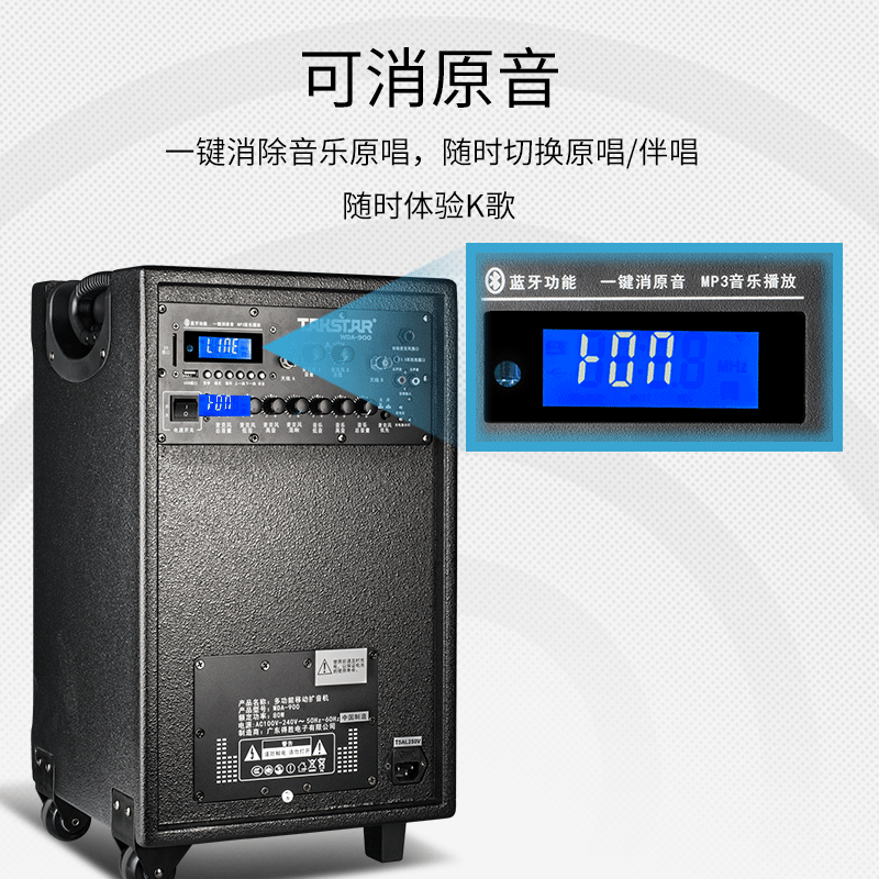 得胜（TAKSTAR） WDA-900拉杆音箱户外会议手机蓝牙音响大功率便携式音响家用K歌无线话筒 WDA-900