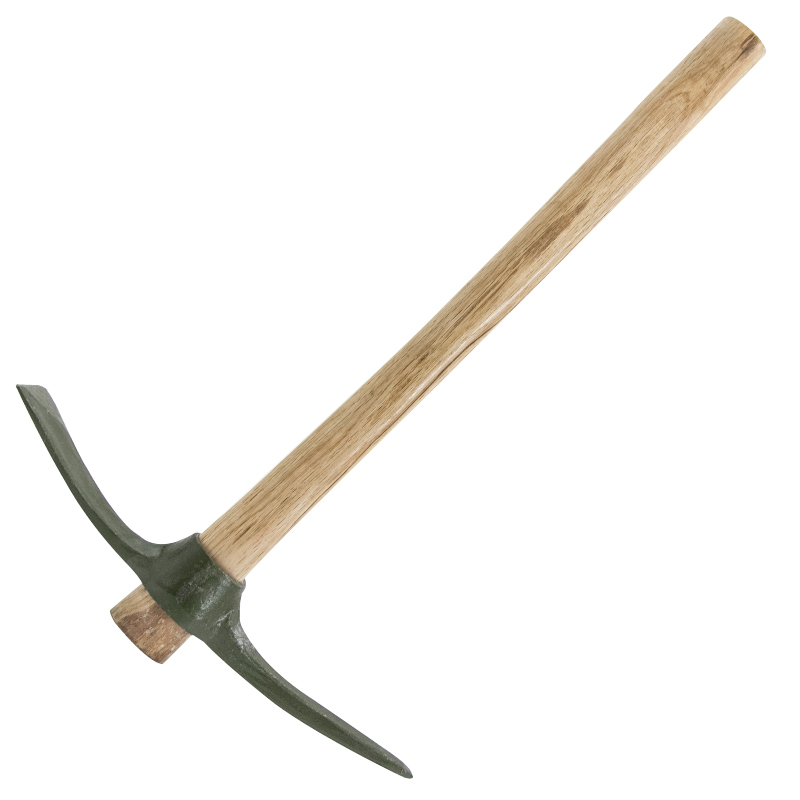 泰尔 军绿色消防镐 木柄镐洋镐 十字镐洋头撬杠采挖树根 小号镐57cm