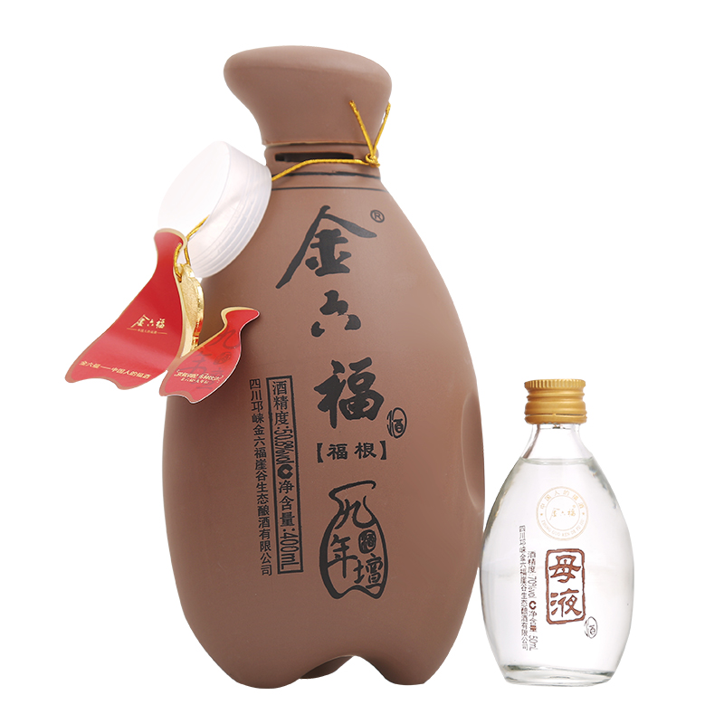 金六福福根九年坛508度400ml50ml1盒高度白酒jaaamdegqz