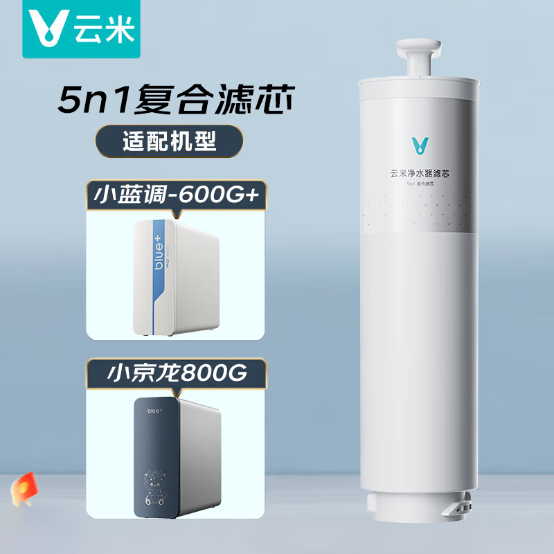 云米（VIOMI）净水器滤芯适配小京龙800G 小蓝调600+ 【2年】5in1复合滤芯（小蓝调，小京龙适配）