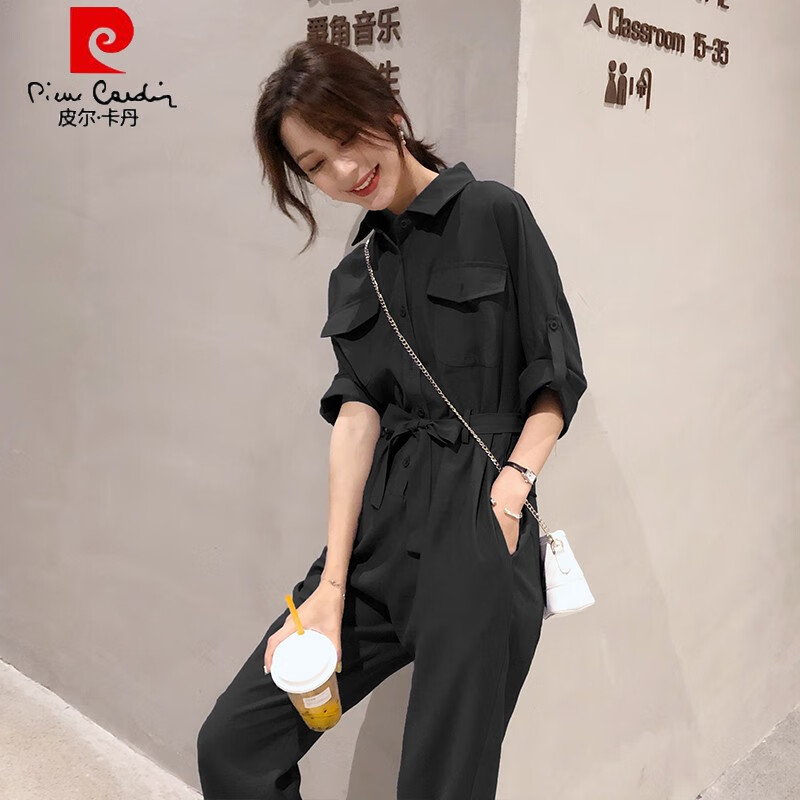 连体裤女套装2023年流行新款春夏工装韩版高腰显瘦薄款连身裤女装