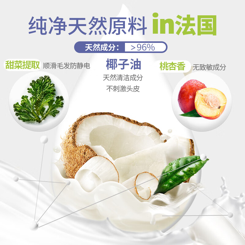 Kricri法国洗发护法二合一补水保湿沐浴露男孩女孩全身滋养肌肤 洗发护发二合一【500ML】