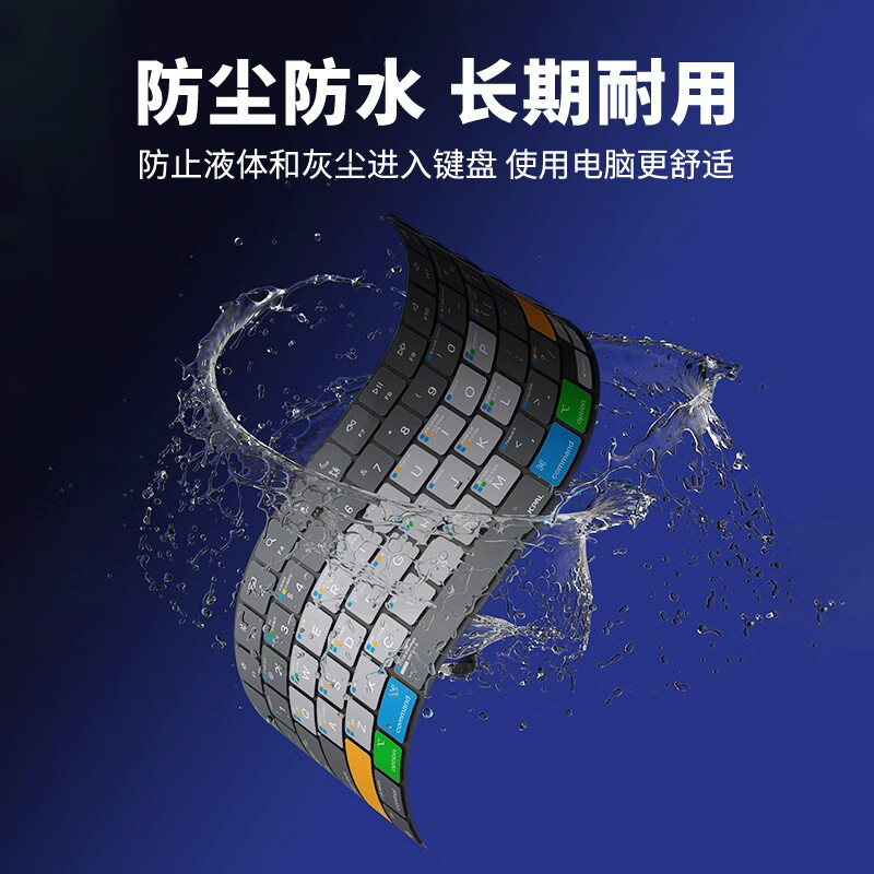 JCPAL2026新款macbookAir13/15寸M5苹果笔记本快捷功能键硅胶保护膜防水OS快捷键盘键盘膜pro14/16寸M4 OS系统类快捷键膜【中文版】 Air13寸(M4/2025年/M5/2026年)