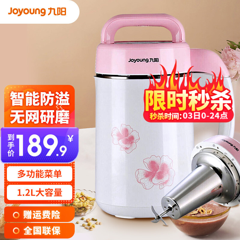 九阳（Joyoung） 【肖战推荐】豆浆机家用多功能果汁机不锈钢内胆米糊机DJ12B-A01SG