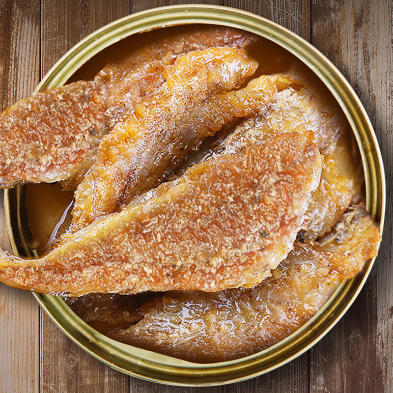 彦瑛鱼罐头五香黄花鱼即食下饭菜小黄鱼海鲜熟食香辣鱼肉150g含豆 4罐