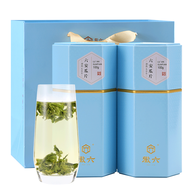 徽六 潜香500 六安瓜片 绿茶 100g*2罐