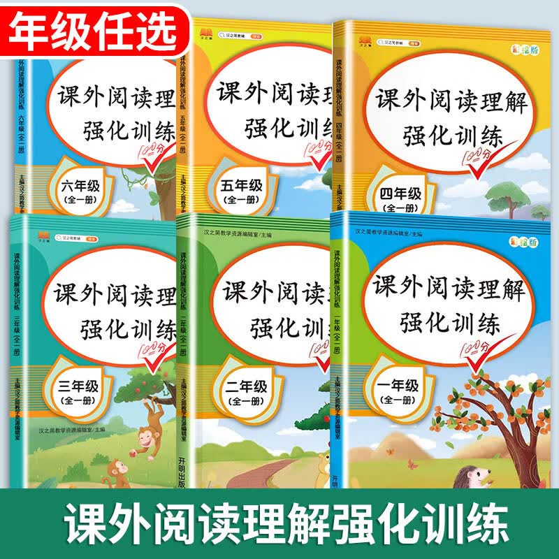阅读理解专项训练书人教版一年级二年级三年级四五六年级上册下册斗半匠每日一练课外强化练习题语文小学生看 【全一册 】阅读理解（课外阅读108页） 小学二年级