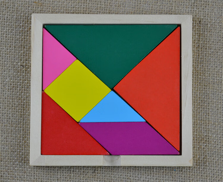 彩色大号七巧板儿童木质玩具培养动手能力 随机发