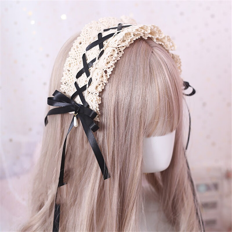 洛丽塔蕾丝头饰日系软妹lolita发饰甜美百搭kc发带lo娘女仆日常饰品