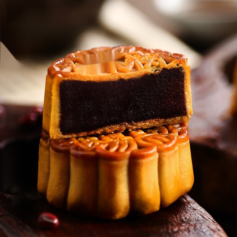 虎钢馋上海玫瑰豆沙月饼100g*10 广式月饼 老式传统散装中秋 玫瑰豆沙