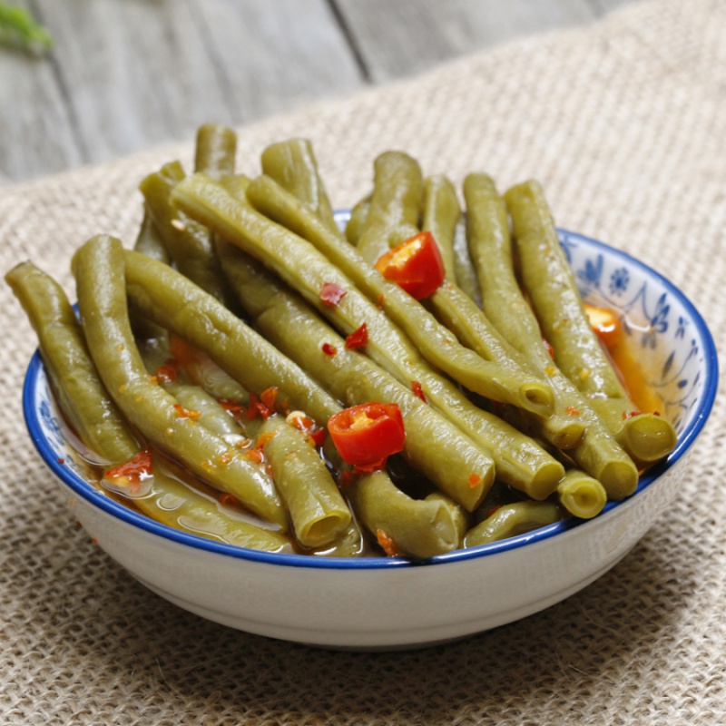 虎钢馋酸豆角酸辣即食罗姨酸味纯手工广西酸嘢泡菜克罐