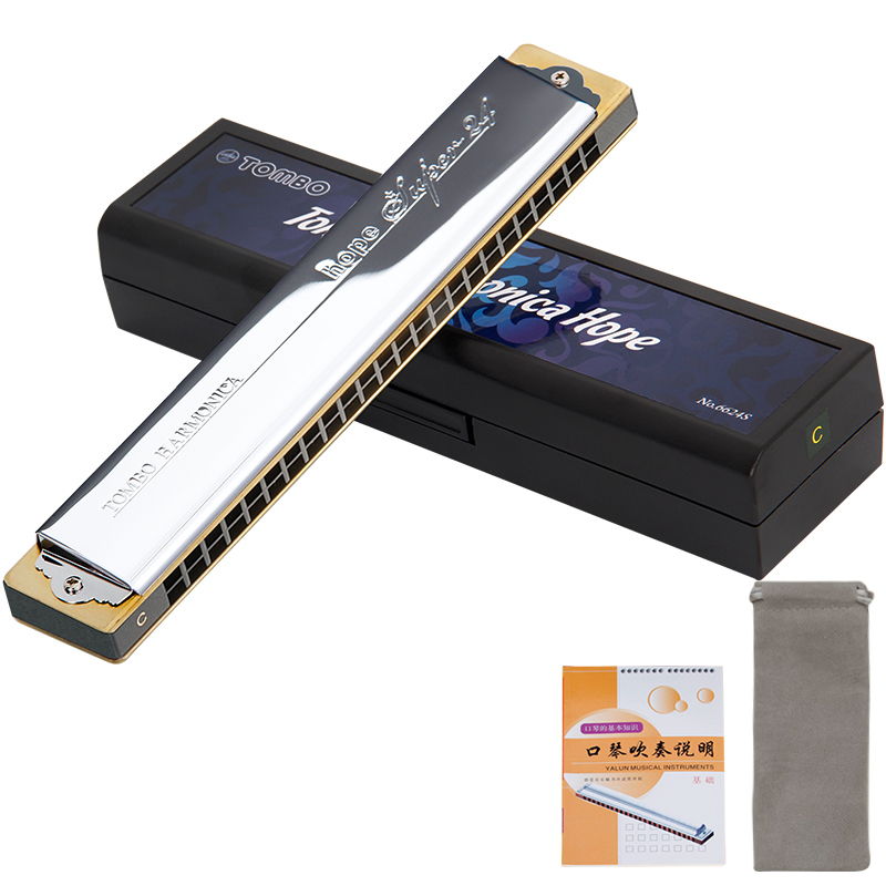 通宝TOMBO 24孔复音口琴专业演奏口琴乐器6624S C调